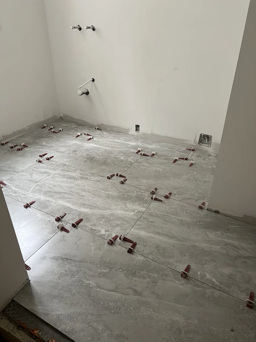 Large-format tile installation